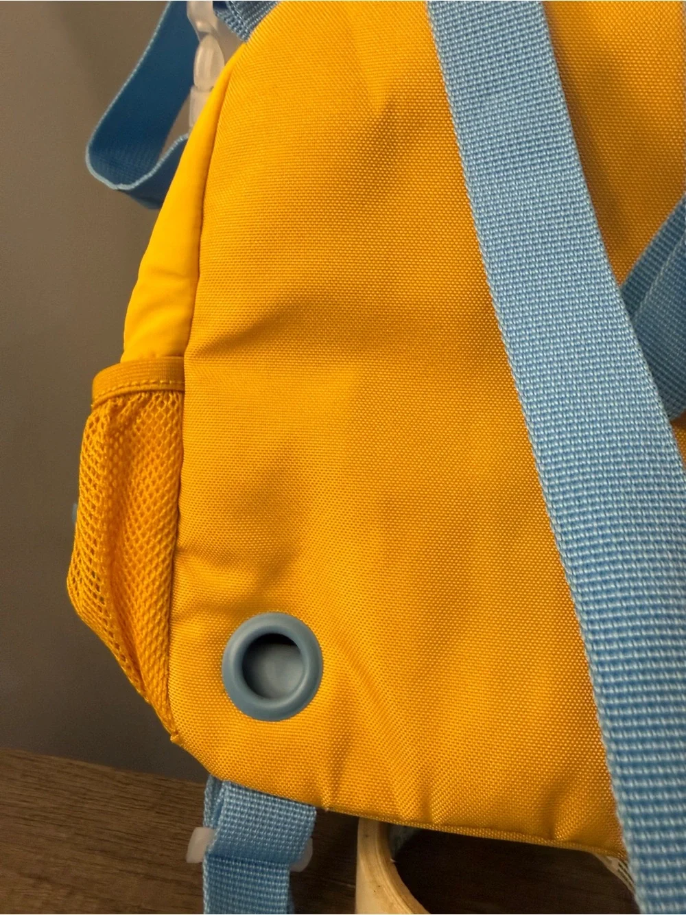 Kids Yellow and Light Blue Quilted Backpack